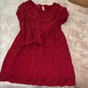 Lovely Day Red Lace Dress